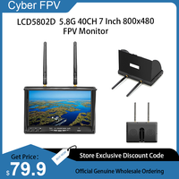 LCD5802D LCD5802S 5802 5.8G 40CH 7 Inch Raceband FPV Monitor 800x480 With DVR Build-in Battery Video Screen For FPV Multicopte