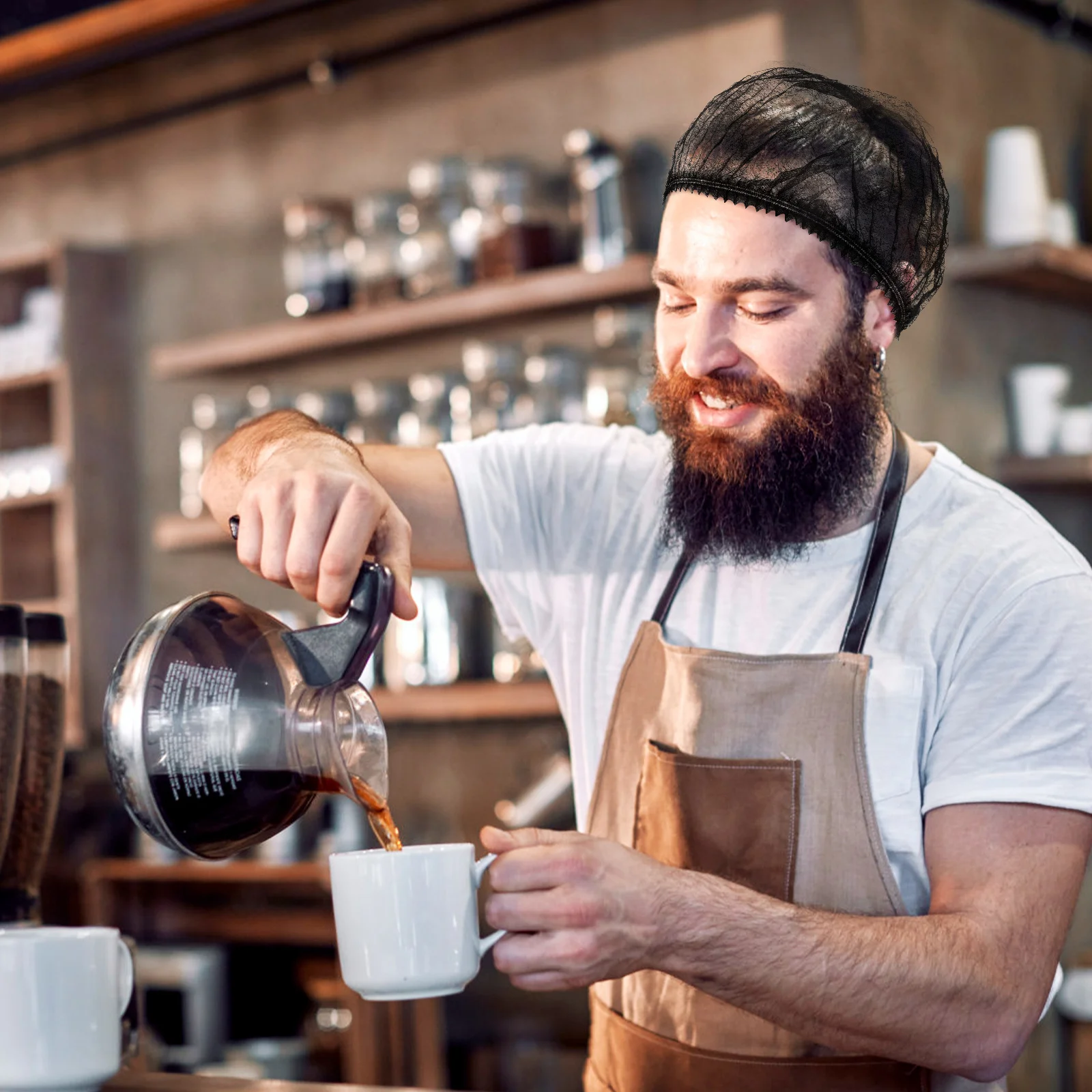 

200pcs Disposable Bouffant Caps Elastic Hair Nets For Food Service Sanitation Workwear Kitchen Safety Head Cover