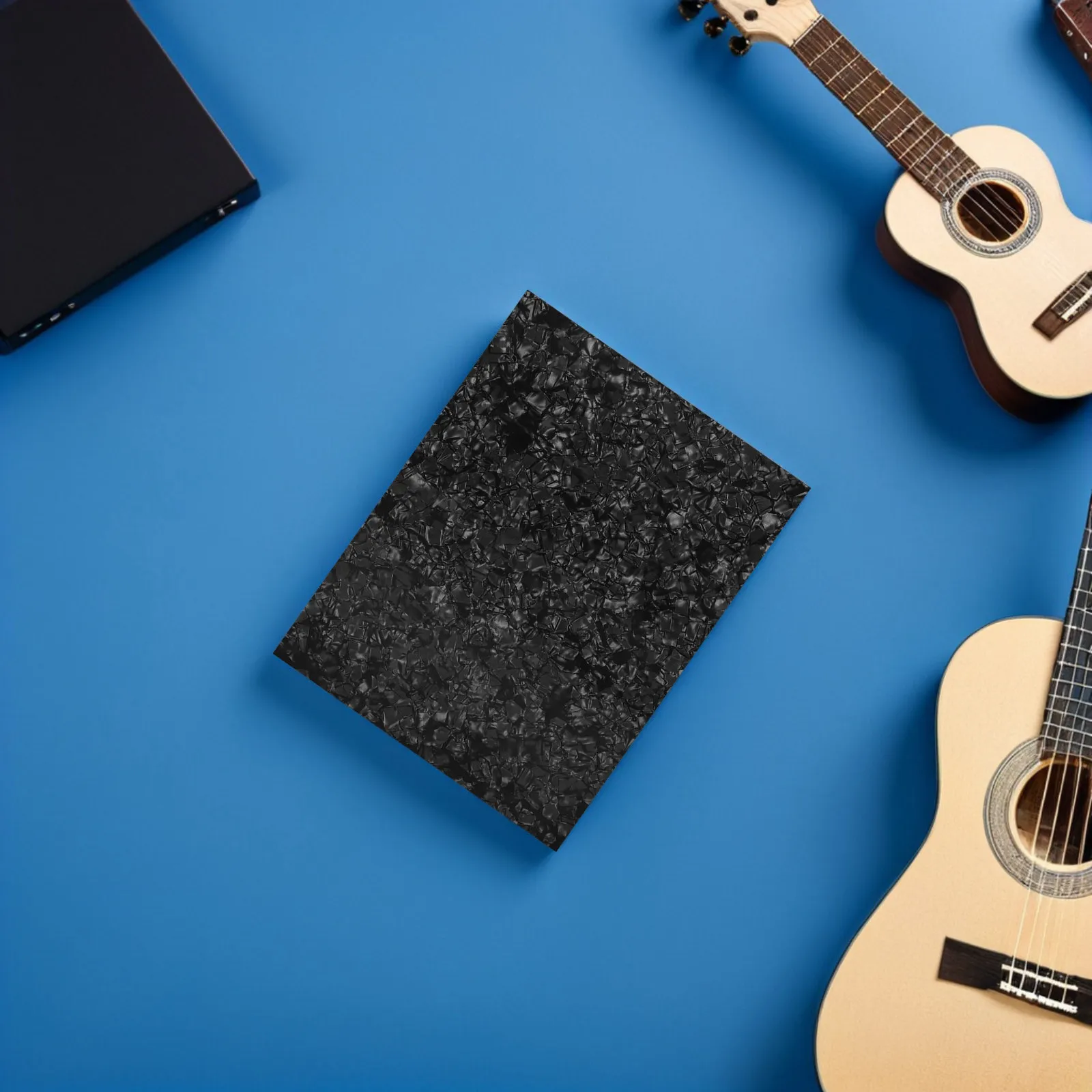 2Pcs Acoustic Guitar Pickguard Sheet White Self Adhesive Scratch Plate Backplate 9.8x7.9 Inch 0.7mm Thickness Protective Guard