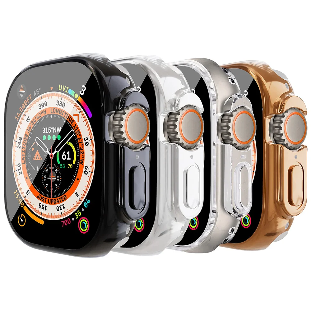 49 mm Abdeckung für Apple Watch Ultra 49 mm 45 mm 41 mm 44 mm 40 mm TPU-Stoßstange Displayschutzfolie iWatch Ultra 2 49 mm Serie 9 7 6 5 SE-Gehäuse
