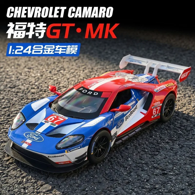 

1:24 Ford GT MK Diecast Alloy Racing Supercar Model with Function for Car Collectors Hobby Display Desktop Decoration Ornament