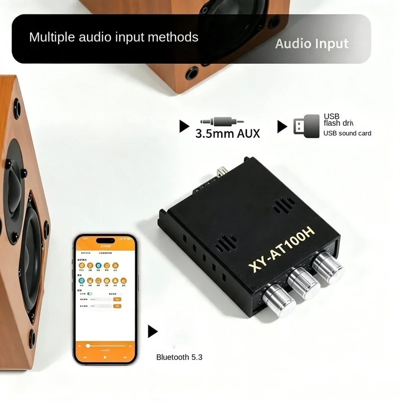 DT21 Bluetooth 5.3 Stereo Digital Amplifier Module for XY-AT100H 100Wx2 High Low Sound Adjustment TPA3116 NE5532