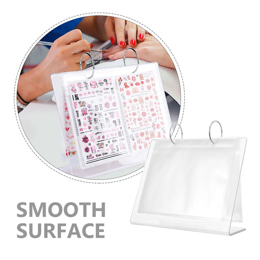 

2Pcs Nail Art Sticker Album Holder Clear Acrylic PVC Display Stand Organize Categorize Stickers Mini Photos Desktop