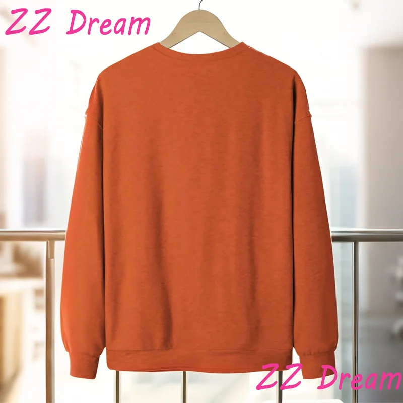 Halloween Sweatshirt For Woman Spooky Season Ghost Printed O-Neck Full Sleeve Ropped Fleece Pullover Blouse 2025 Autumn Lady Top