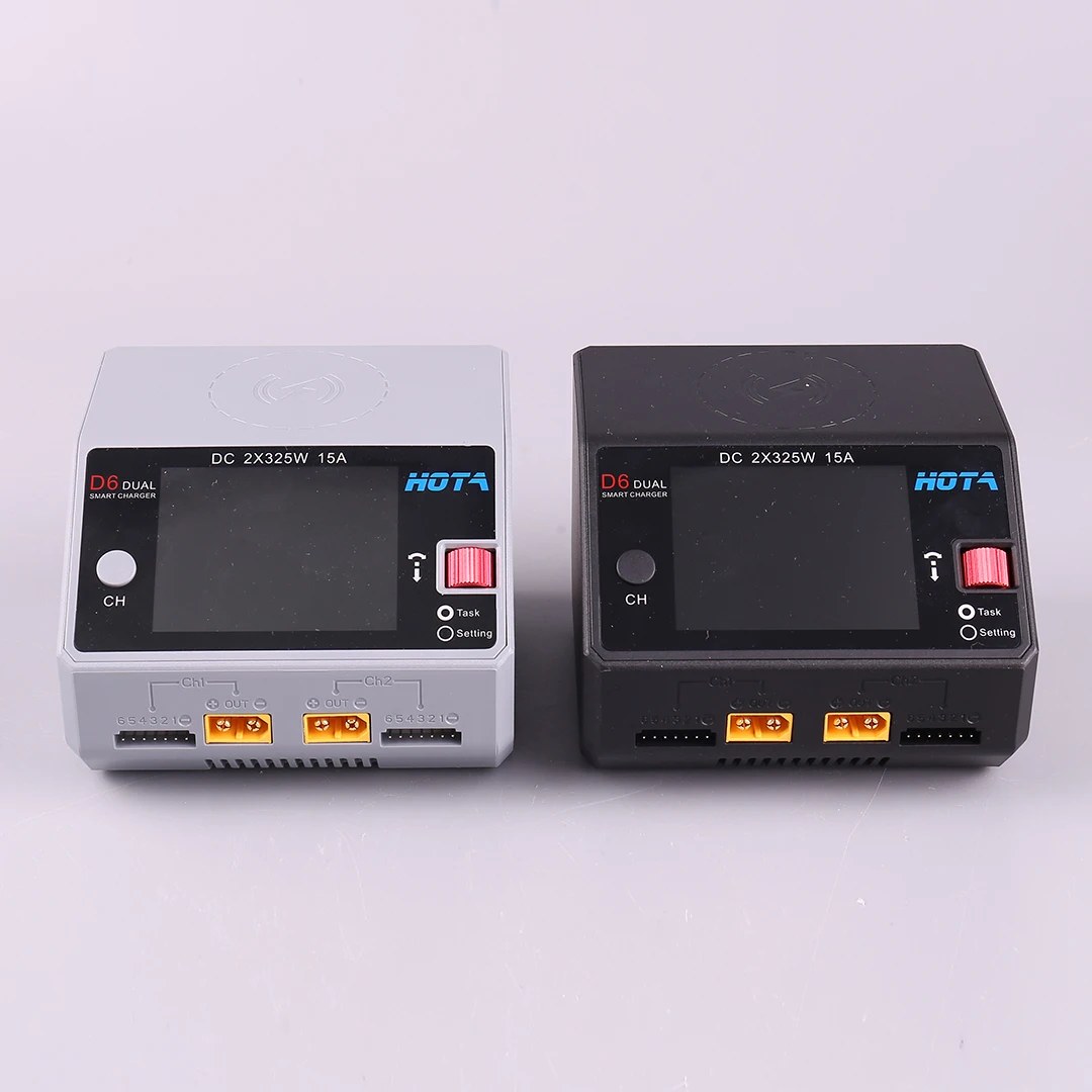 HOTA D6 DC650W 15A Dual Smart Charger 1600mA Max Current with Built-in Micro USB for 1-6S Lipo LiHV NiZn Nicd NiMH Battery