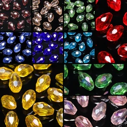 8x12mm 30pcs Faceted Water Drop Crystal Quartz Beads AB Shine Glass Beads Bracelets for Women Accessory DIY Jewelry Making