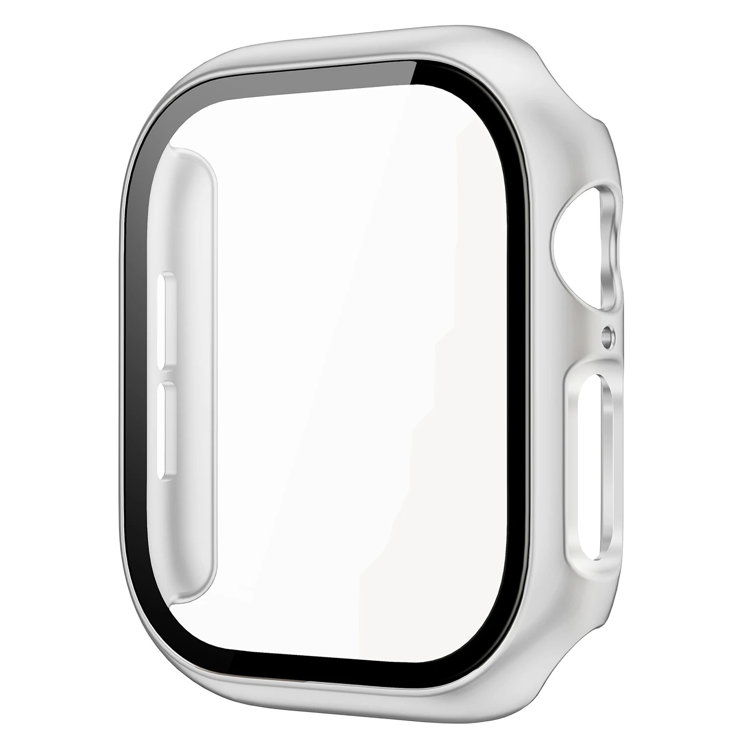 

Для Apple Watch Series 10, 42 мм, защитный чехол, универсальный жесткий чехол для часов из ПК с пленкой из закаленного стекла - серебристый