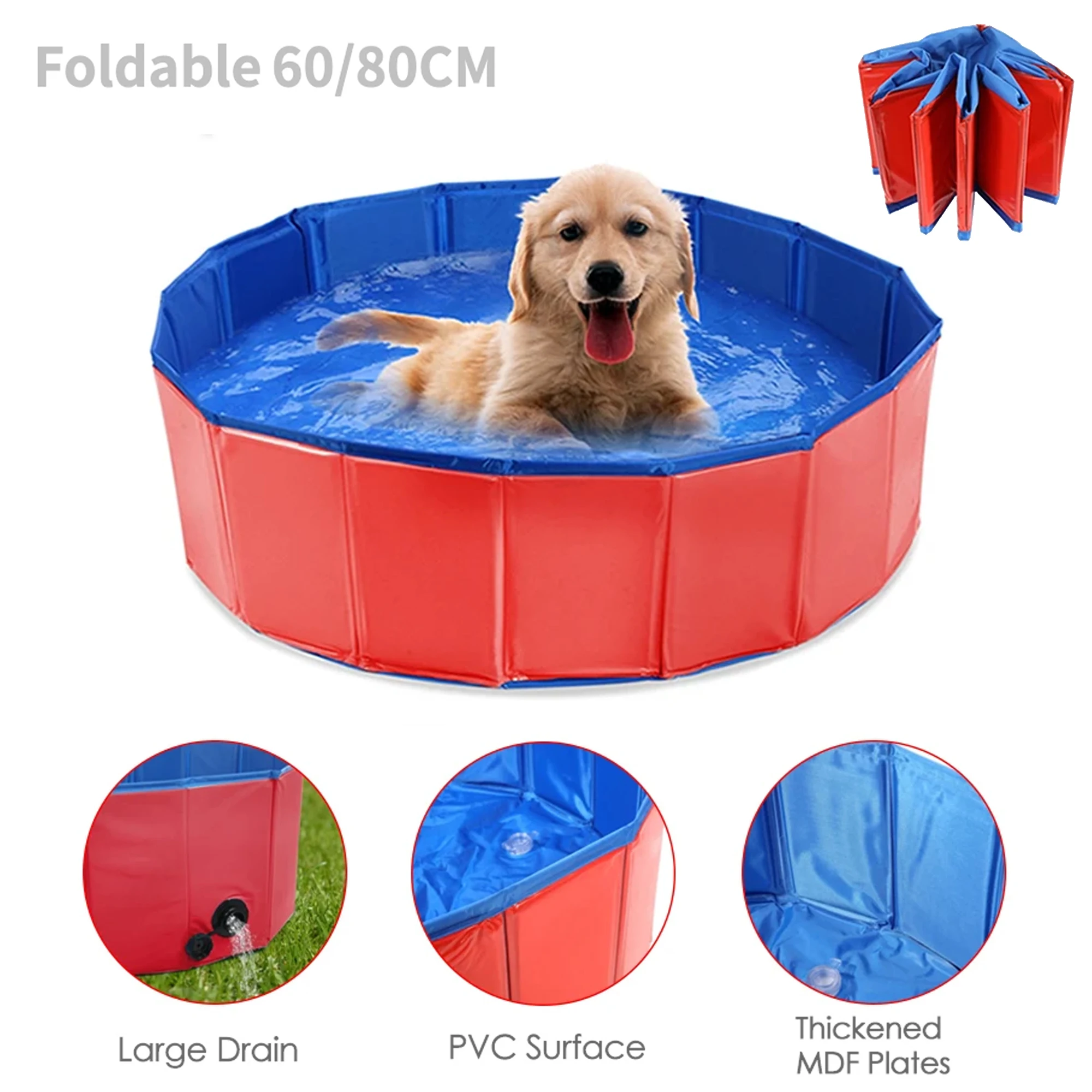 

Foldable Pool Dogs Portable Pet Bathtub for Dog Outdoor Indoor Tough Durable PVC Summer Swimming Large Tub Pool Pet Accessories