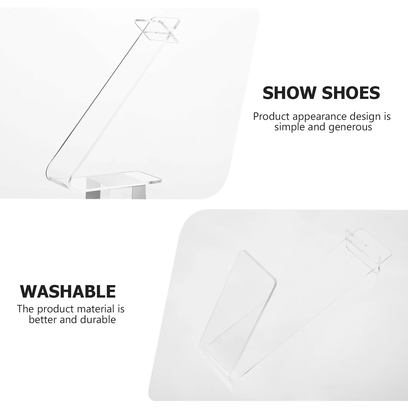 

2Pcs Premium Acrylic Shoe Display Stand For Flat Shoes High Heels Racks Retail Shop