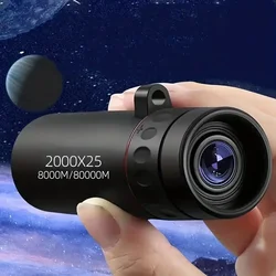 Ao ar livre 2000x25 hd telescópio monocular mini portátil telescópio do telefone móvel com suporte acampamento caça observação de pássaros telescópios