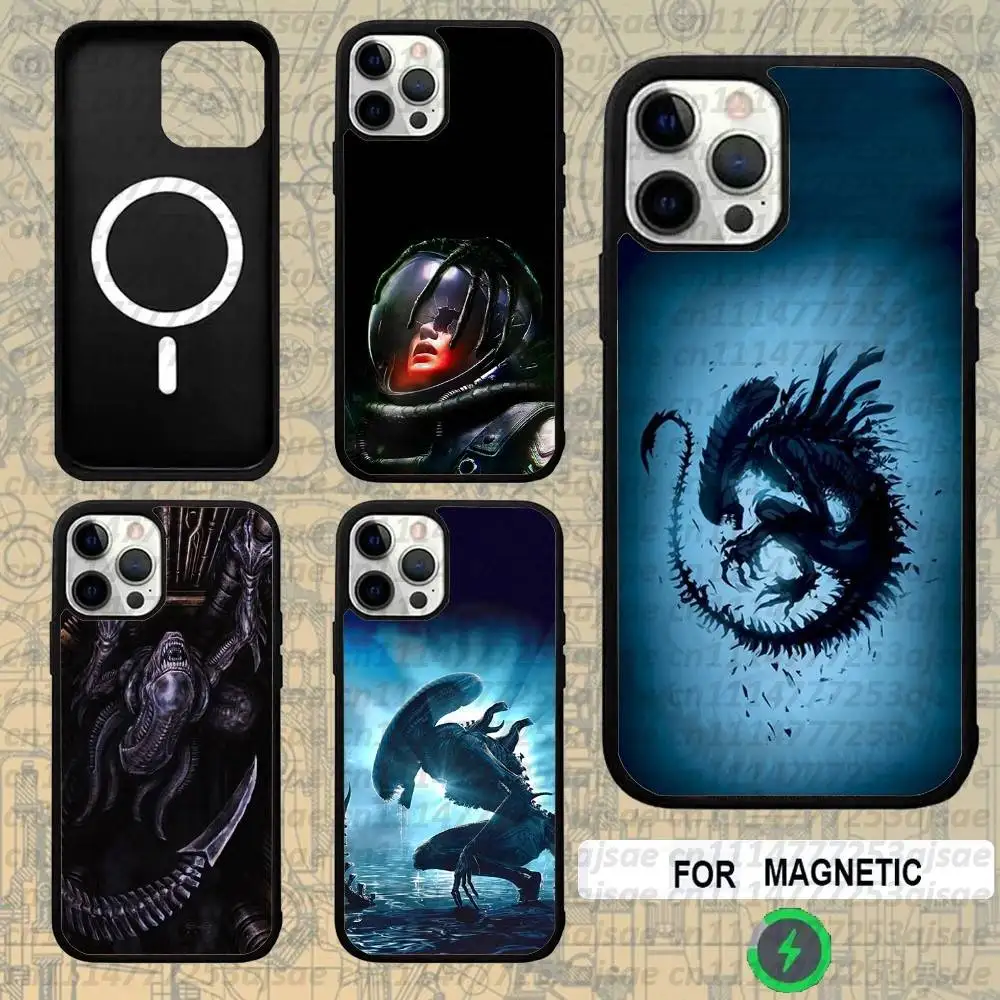 A-Alien Romulus For Magsafe Wireless Charger Case For iPhone 18,15,16,17,13,14,11,12,Pro,Max,Plus,E,Air,Mini Protection