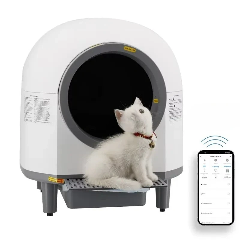 STLF Wholesale large 80L safety cat toilet low noise electric self-cleaning automatic cat box with multiple