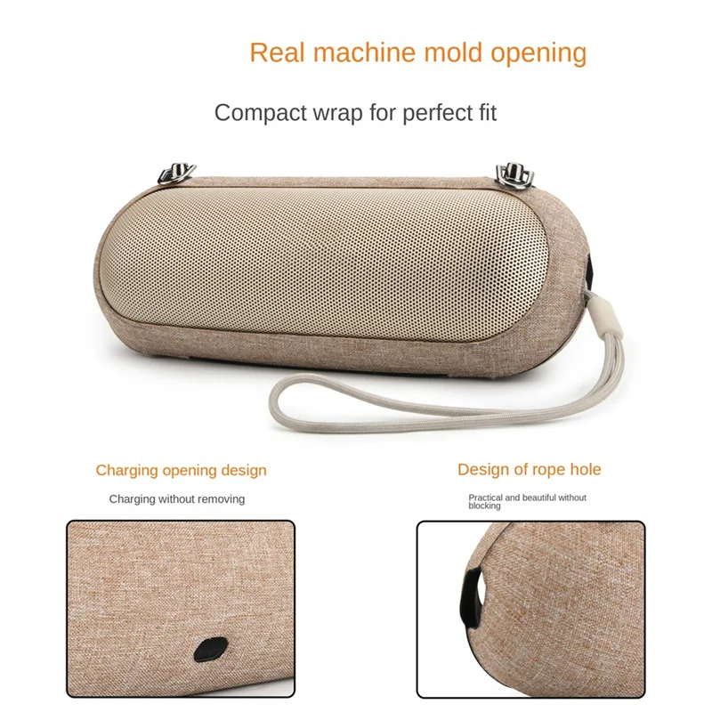 Жесткий футляр для хранения AA84 из золотой ЭВА с плечевым ремнем для Beats Pill 2024 — сумка-мессенджер для аудио