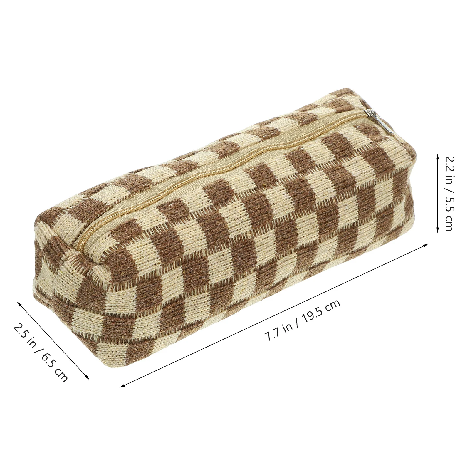 

Checkered Pencil Case Small Large Capacity Lightweight Portable Organizer For Students Teens Artists Makeup Pencil Bag