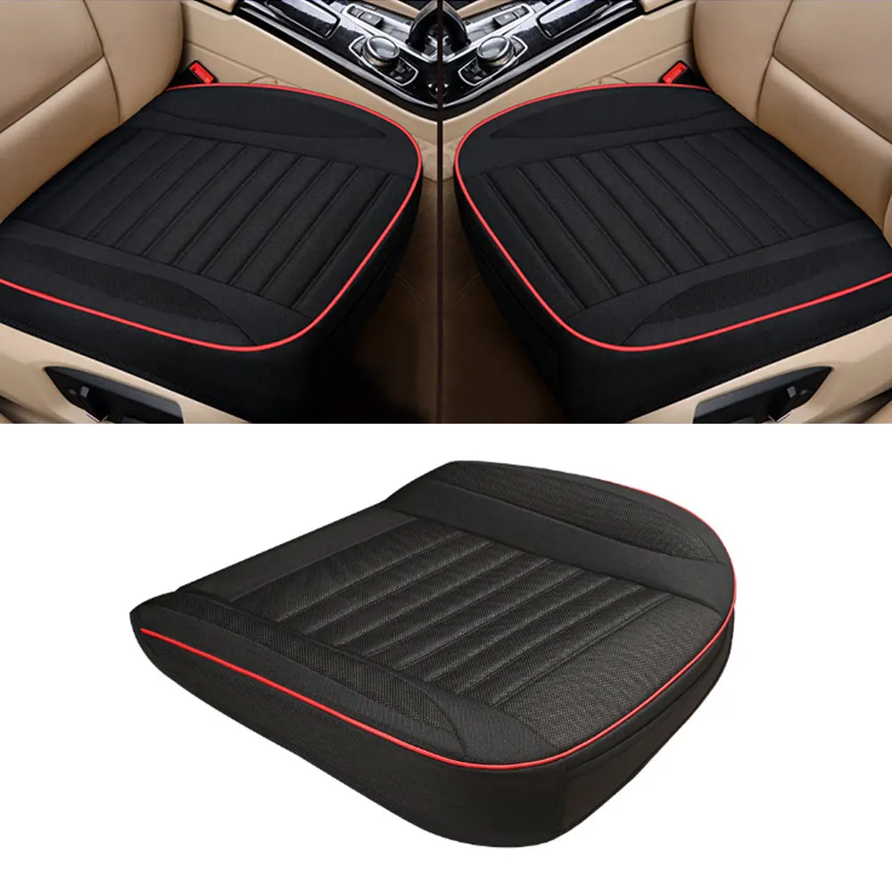 Car Seat Cover Flax Cushion Seasons Seat Protection Beige Grey Black Auto Interior Universal Accessories High Resilience Sponge