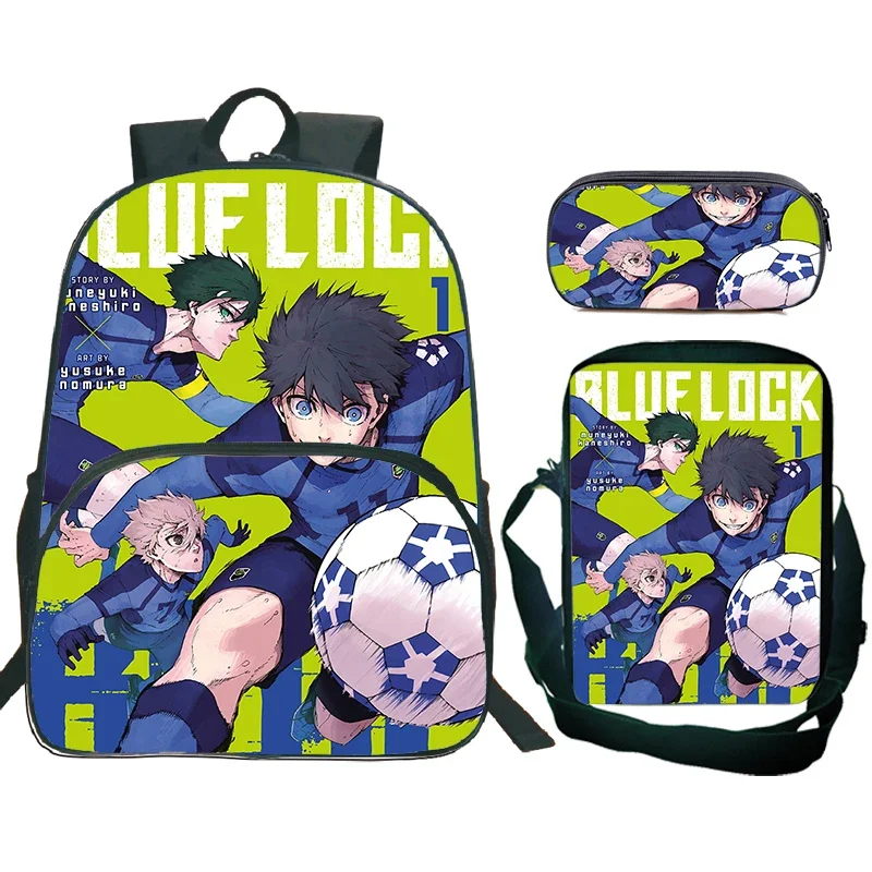 블루 락 어린이 배낭 (앞주머니 포함) 어깨 가방 연필 가방 학생 Isagi Yoichi Bookbags 소년 소녀 용 학교 가방
