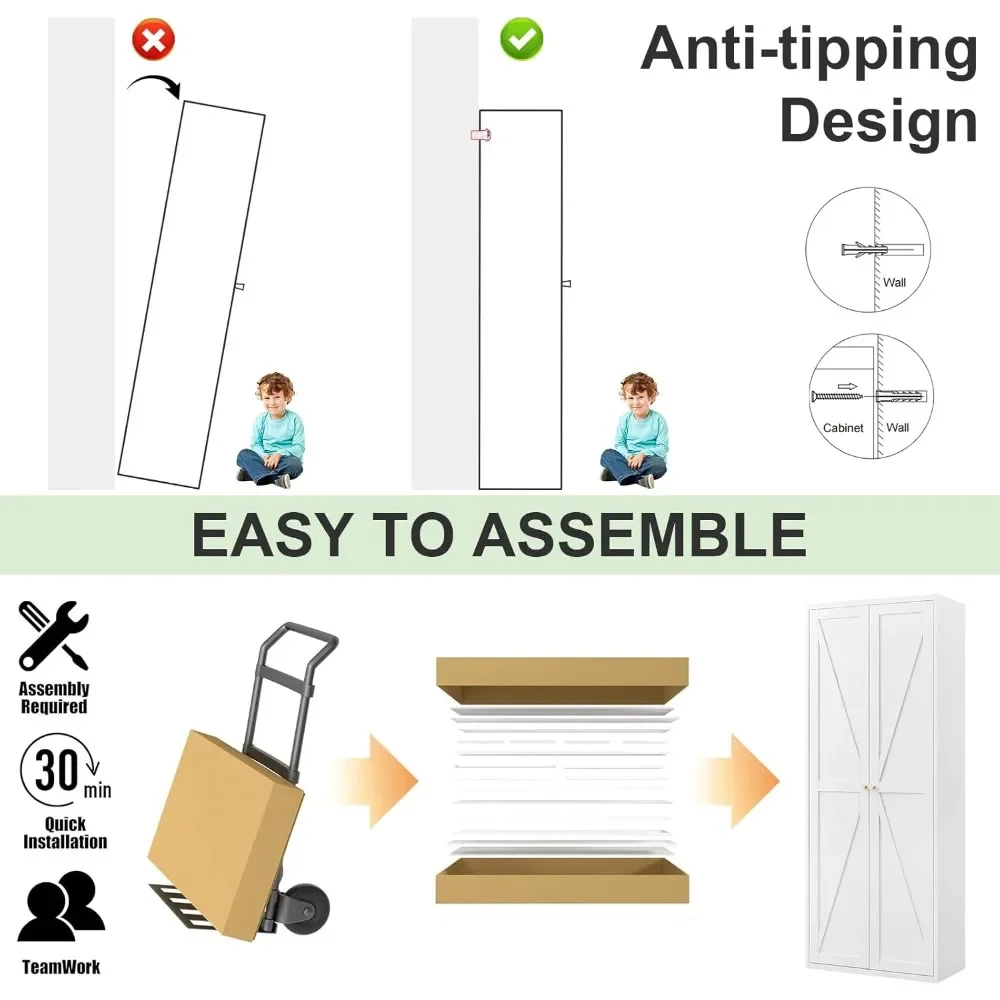 مخزن مطبخ طويل مع أبواب مزدوجة وأرفف قابلة للتعديل #5