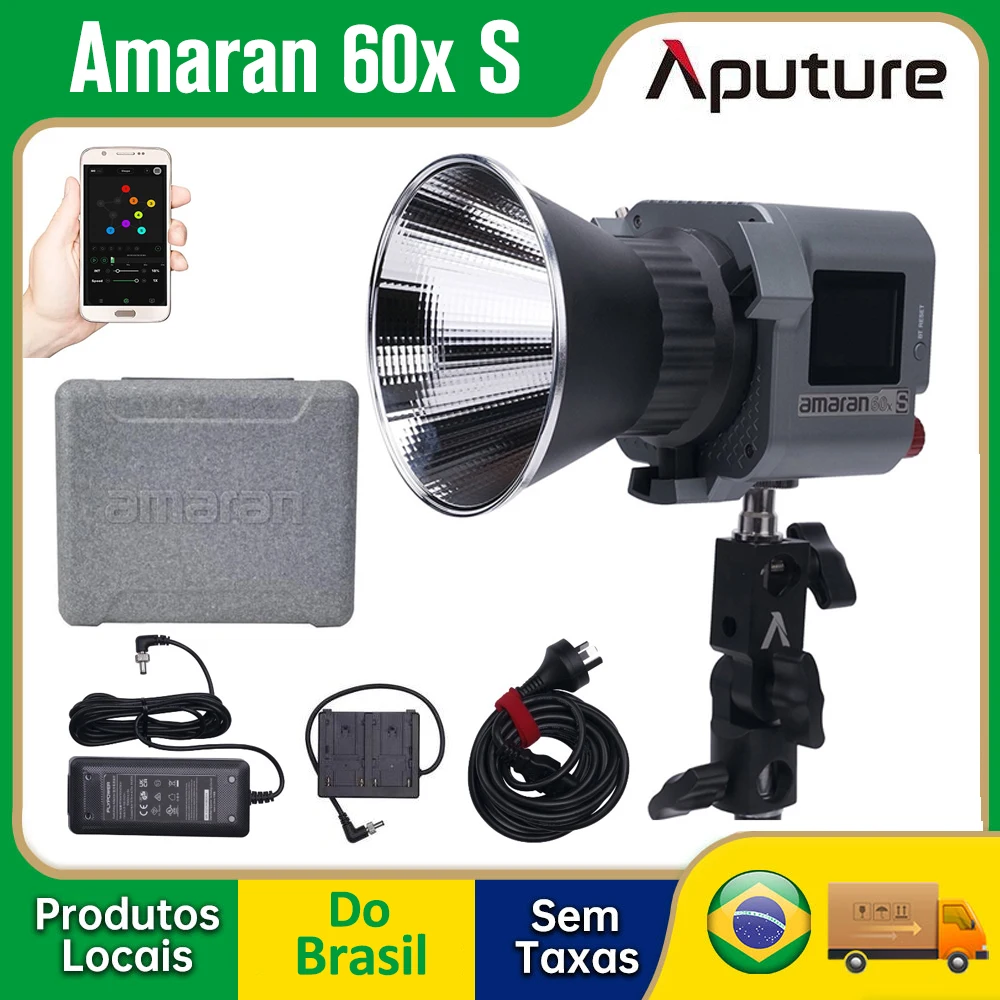 【DO BRASIL】Amaran 60x S 60D S COB LED Video Light Bi-Color 2700K~6500K 65W Photography Lighting App Control Studio Light by Aput