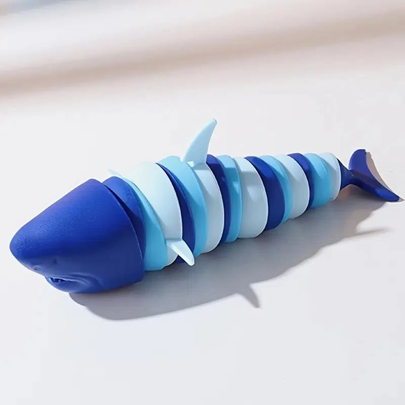 Articulated Shark Stress Reliever Hand Toy,Sensory Fidget Toy For Adults And Kids,Pressure Relief And Anti-Anxiety Desk Toy