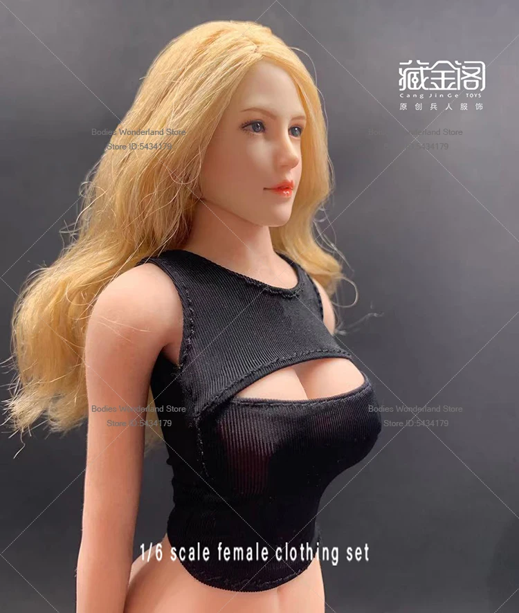 手作り 1/6 スケール女性兵士弾性オープン胸下着ベストモデル服 12 インチ PH UD LD アクションフィギュア人形