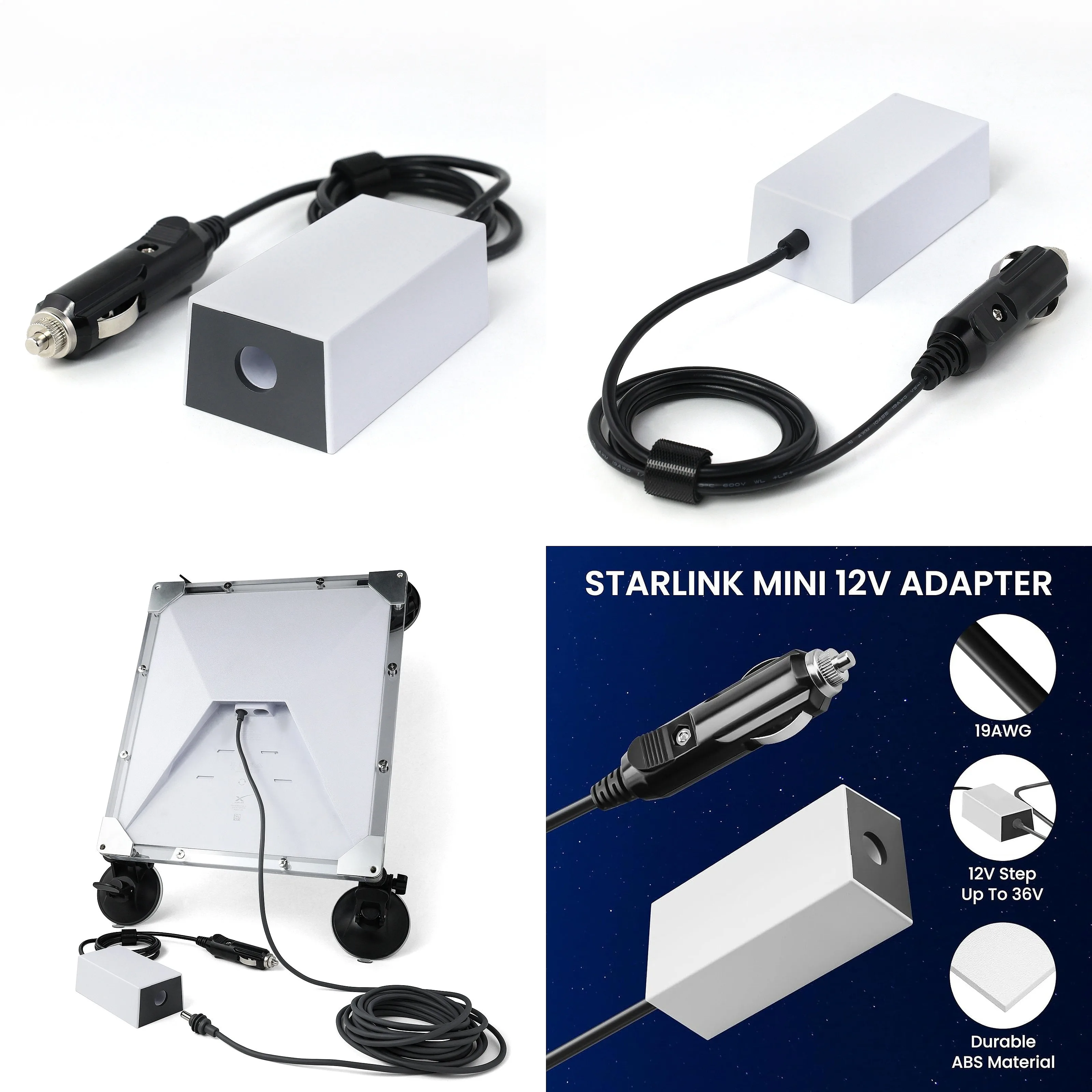 Starlink Mini Quick Charger Power Adapter with Car Charger - for vehicles and RVs, perfect for on-the-go use