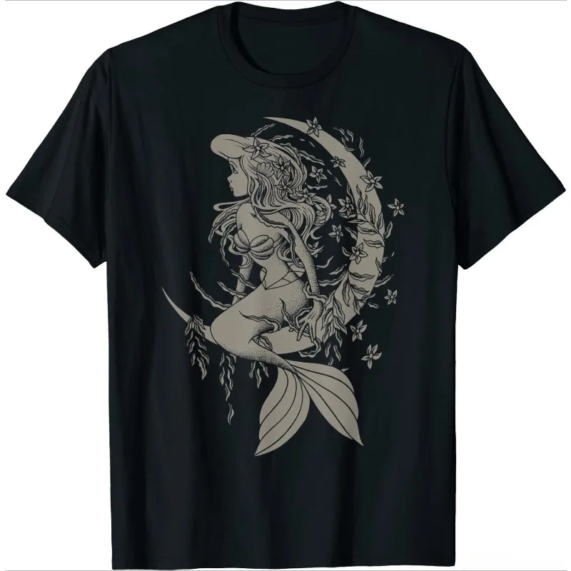 Little Mermaid Ariel Tattoo Style Portrait T-Shirt