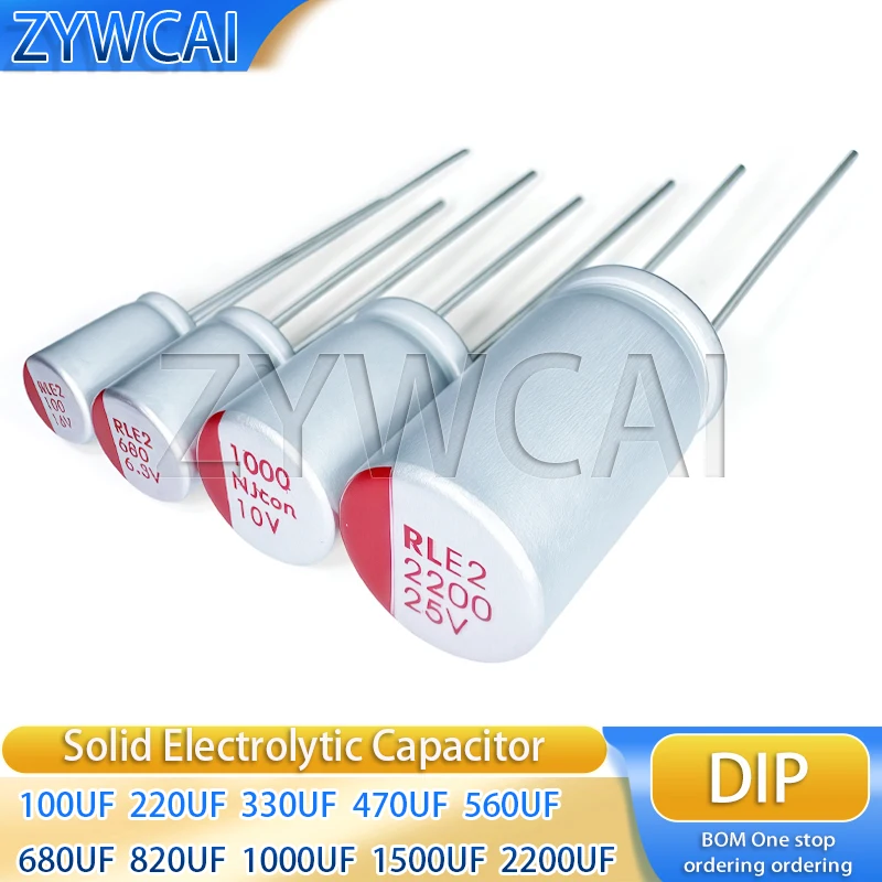 20PCS 16V 10V 6.3V 35V 25V 50V 100UF 220UF 470UF 680UF 820UF 1000UF 1500UF 2200UF 8X9 8X12 8X14 10X13 10X18 DIP Solid Capacitor