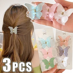 Solid Color Hairpin Frosted Transparent Butterfly Clasp Clips Plate Hair Shark Clips Hair Clips Summer Color Grab Clips Headwear