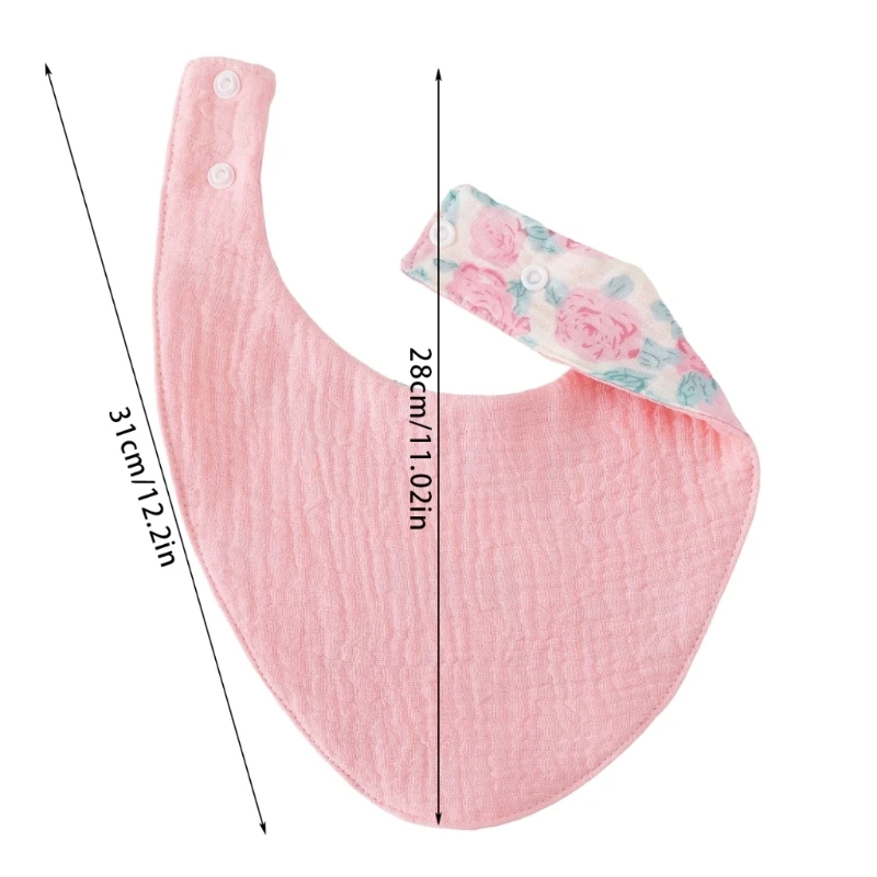 Babero para babear para bebés, paño y transpirable para eructar, toalla Saliva algodón con estampado encantador 6