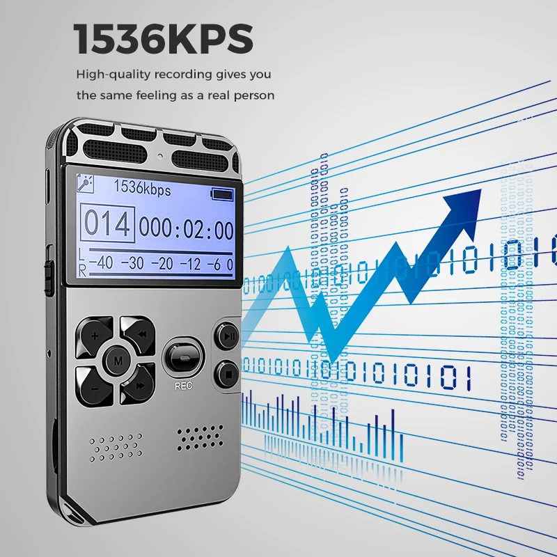 Digital Voice Recorder Registrazione Audio Dittafono MP3 Display a Led a Comando Vocale di Sostegno 64G di Espansione di Riduzione Del Rumore V35