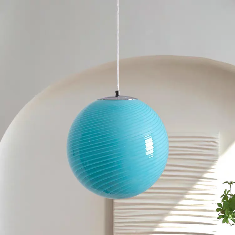 Modern Colored Glass Pendant Light Dopamine Sphere Design Creativity for Children's Room Decoration Bedroom Restaurant Lamps