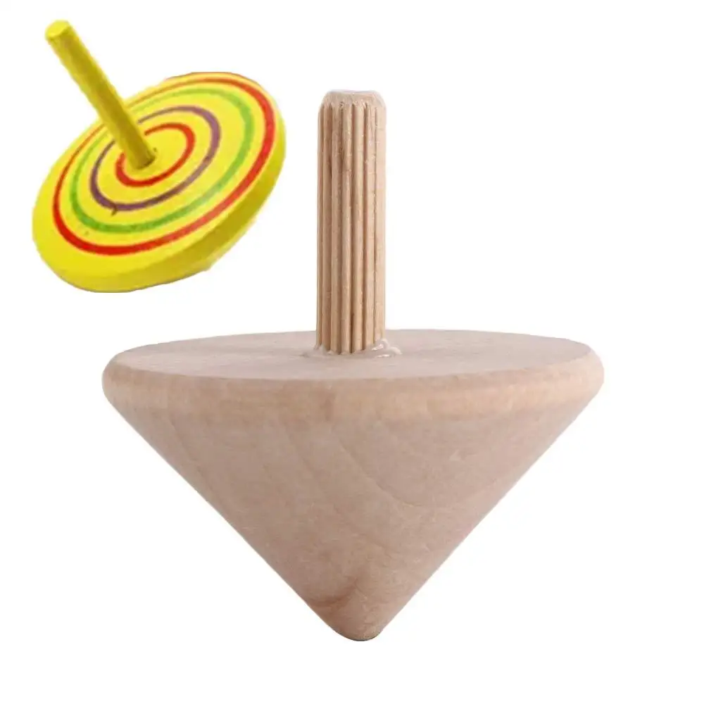 Spinning Top Desktop Peg-Top Kindergarten  Wooden Rotate Gyro Wooden Spinning Tops DIY Gyroscope  Gyro