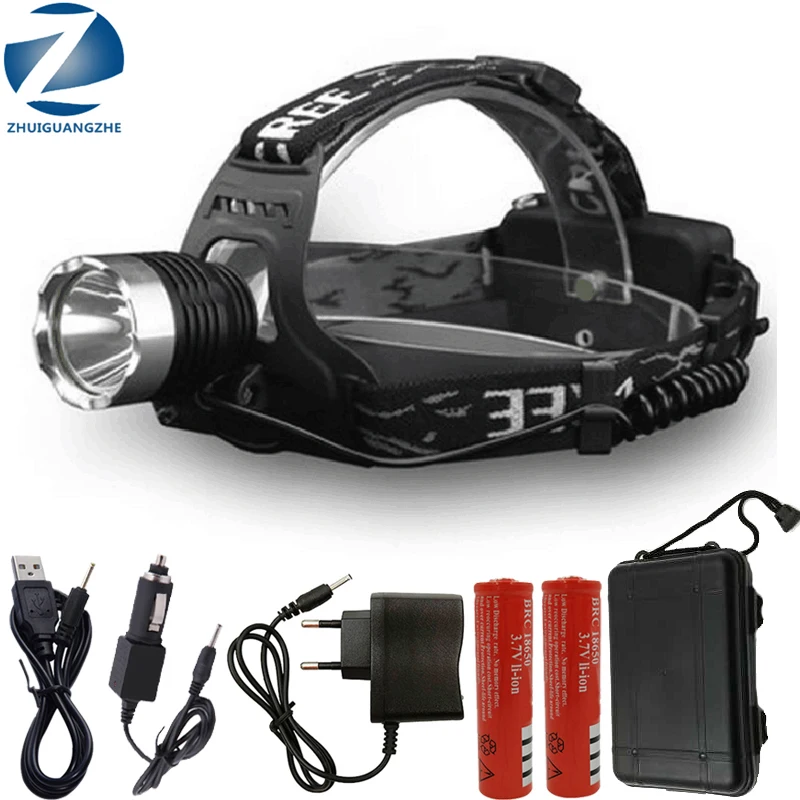 Xm-l Led Bulbs Camping Riding Climbing Lithium Ion T6 Fishing Light Head Lamp Headlamp Rechargeable Flashlight 3000lm