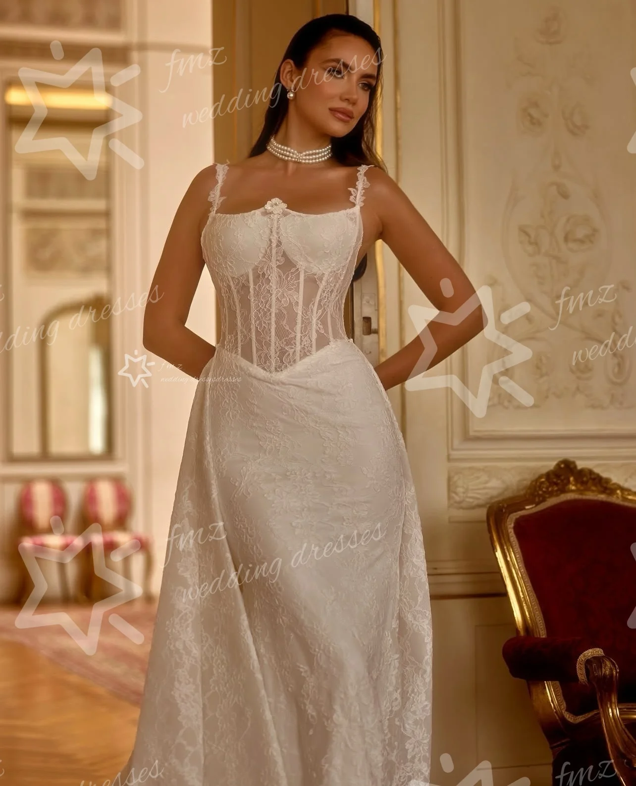 فستان زفاف حورية البحر مخصص بذيل غير أزرار 2025 فيستدوس دي نوفيا أماندا نوفياس أماندا نوفيا رسمي