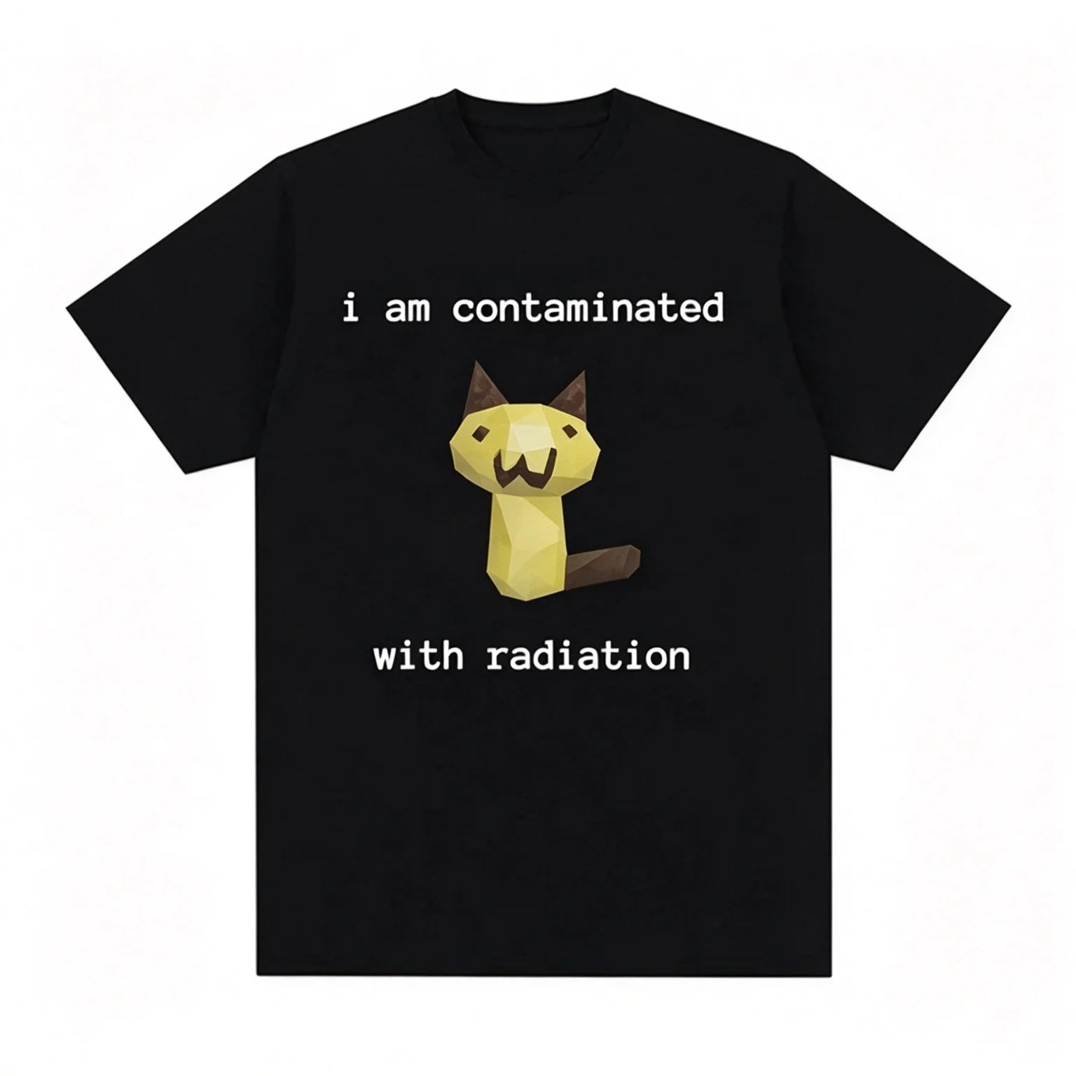 Gatto Divertente Meme T-shirt: I'm Contaminated By Radiation - Cat Emoji Short-sleeved T-shirt