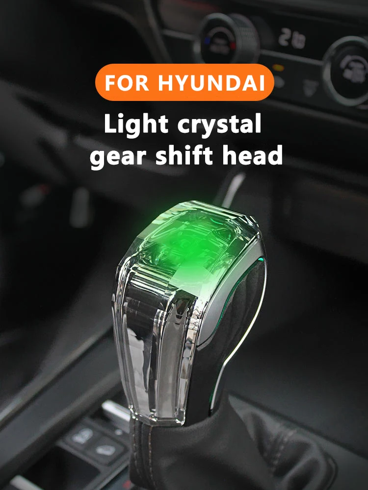 

For Hyundai celesta Azera tucson Elantra verna santafe ix45 ix35 crystal lever head charging LED with light car gear shift knob