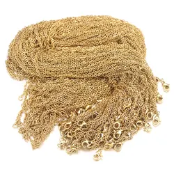 100pcs/lot Stainless Steel Gold Link Cable Chain Women Necklace for DIY Bulk Jewelry Making Supplies Wholesale 1MM 1.5MM 2MM