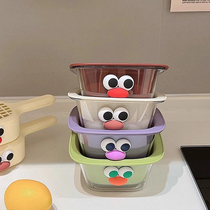 Creatieve Schattige Verdikte Dubbellaags Mini Afvoermand Multifunctionele Huishoudelijke Fruit Snack Opbergmand Keukenaccessoires