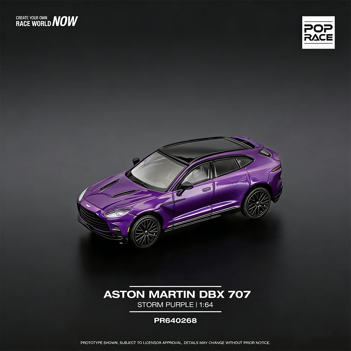 

In Stock POP RACE PR640268 1:64 Aston Martin DBX 707 High Performance Storm Purple Diecast Model Car