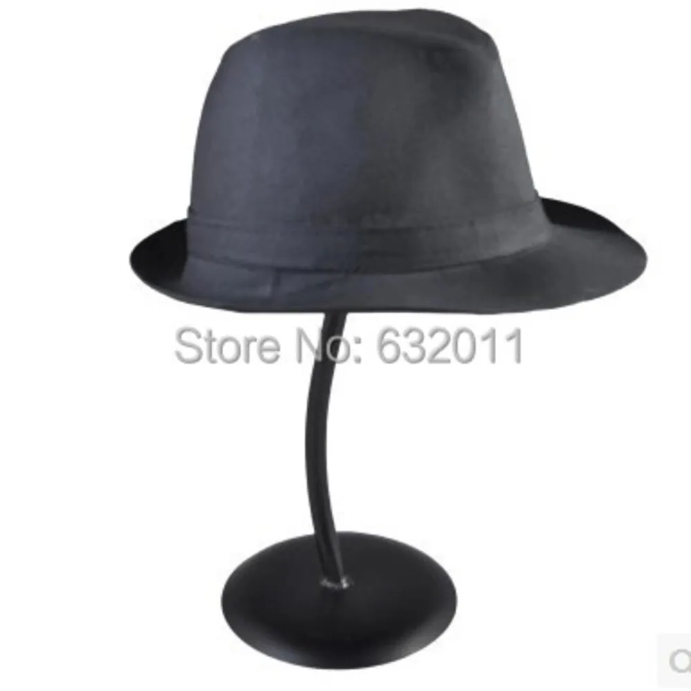 Toko Topi Butik Logam Hitam Menampilkan Rak Berdiri Rak Pemegang Topi