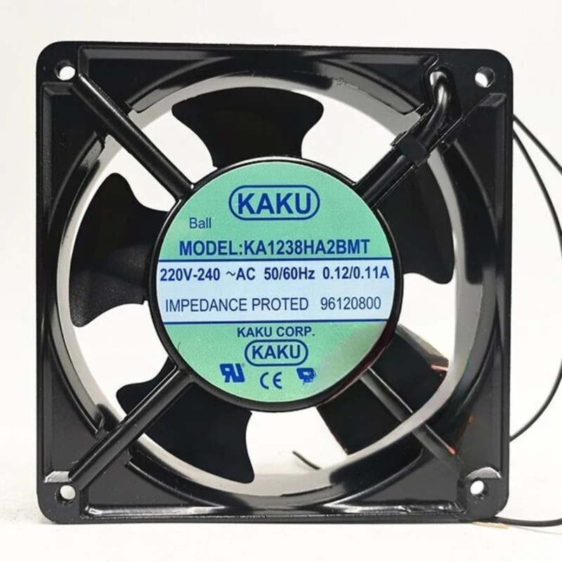 A+for KA1238HA2BMT 1X KAKU Fan KA1238HA2BMT AC220V 12038 12cm 2 wire Aluminum framefan