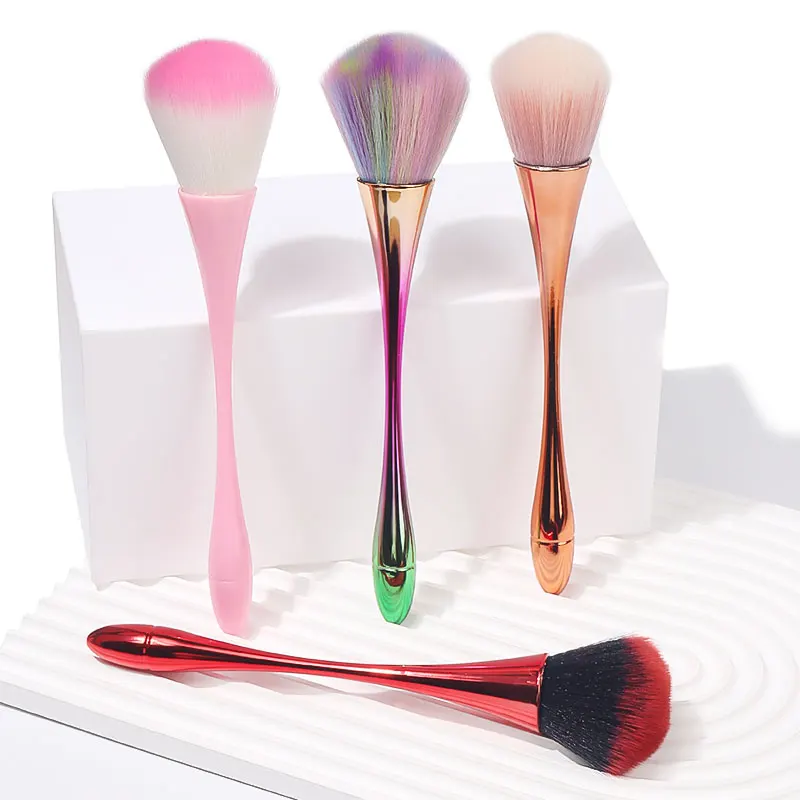 Pincel de maquiagem profissional colorido, grande, macio, pó de cabelo, blush, contorno, não derramamento, pó solto, ferramentas cosméticas faciais