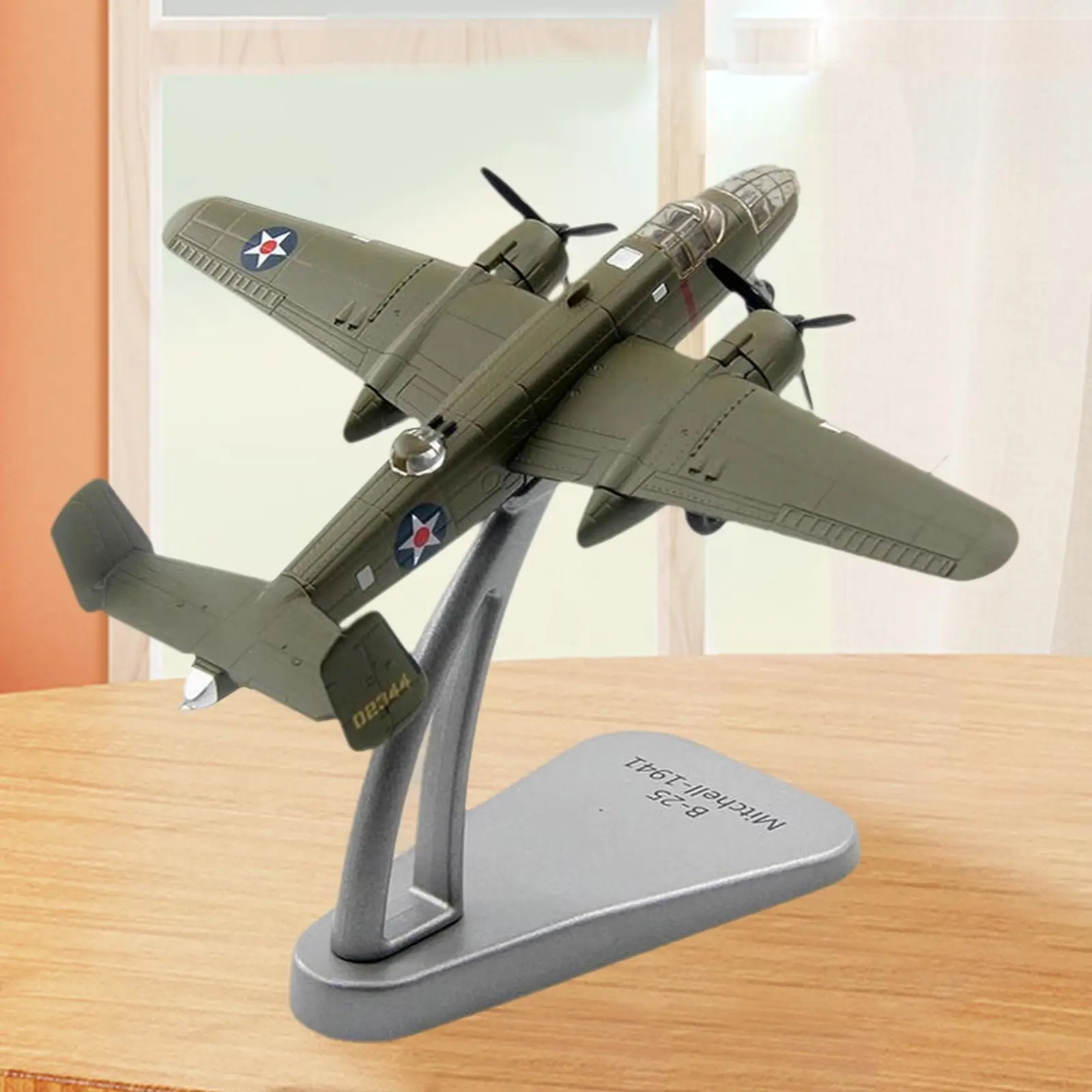 1/144 Scale Model Simulation with Display Stand Metal Aircraft Model for Countertop Shelf Cabinet Home Displays
