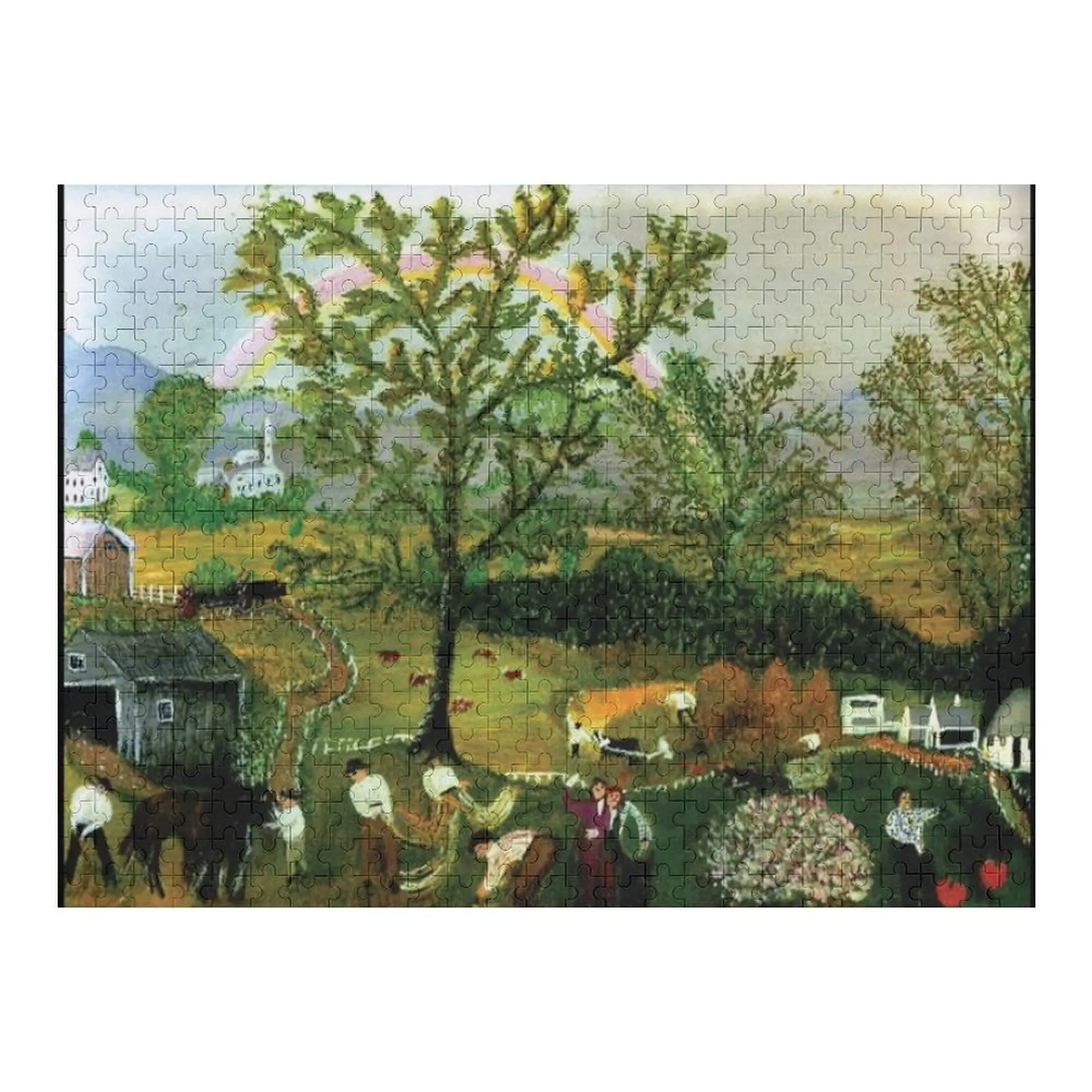

grandma moses painting rainbow Jigsaw Puzzle Wooden Adults Custom Gifts Customizeds For Kids Puzzle