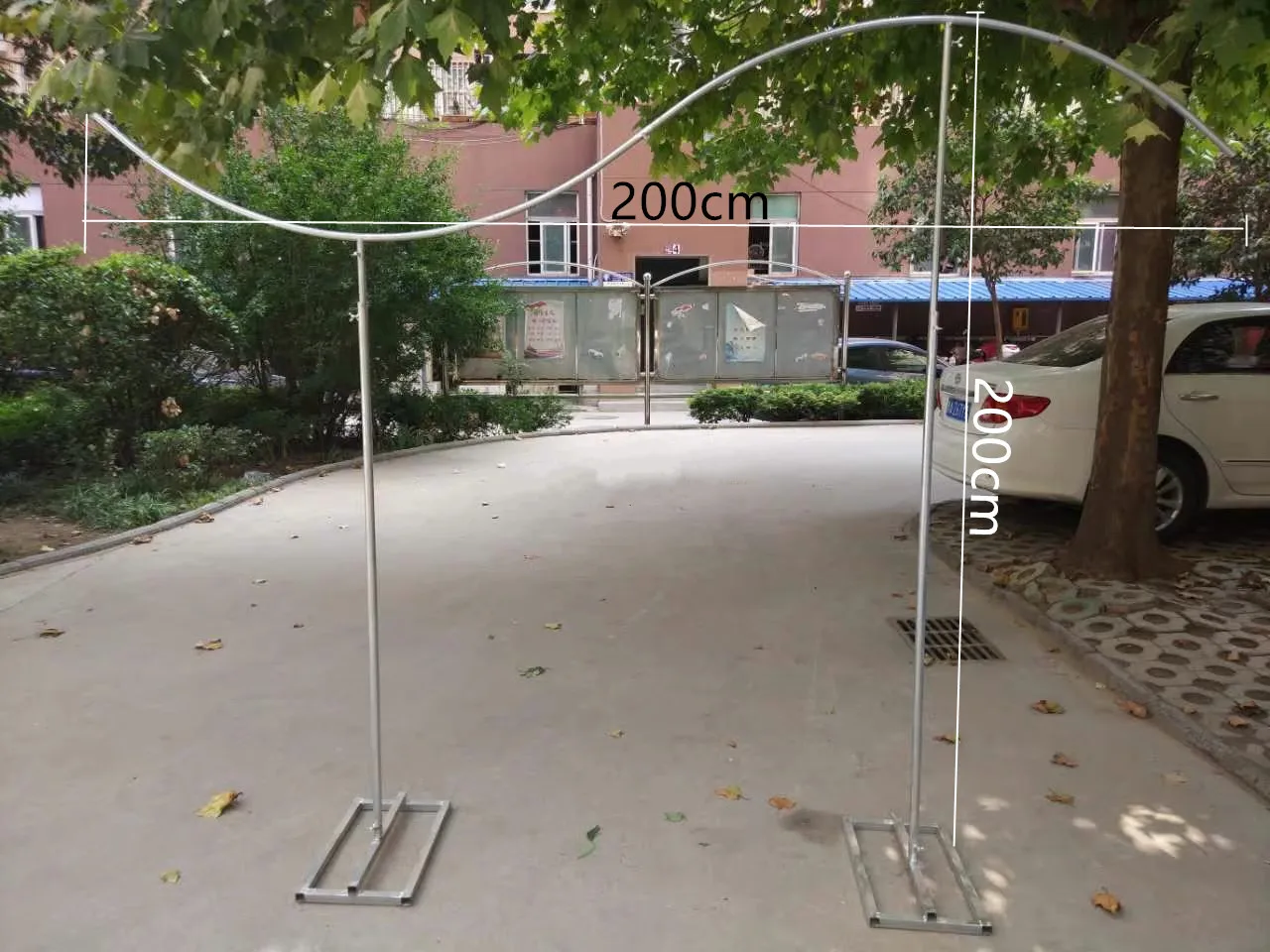 2M/6,5FT Hochzeitsdekorationen Weißer S-förmiger Hintergrundständer Deckenring Gebogener S-förmiger Eisenring Hochzeitsvorhang S-förmiger Ständer – Detail 1