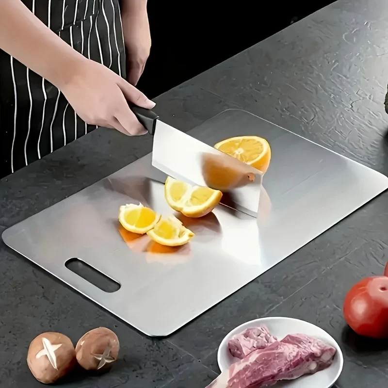 Stainless Steel 3pcs Cutting Boards - BPA-Free Dishwasher Safe Non-Slip Kitchen Boards w/Juice Groove, Rustproof & Space Saving