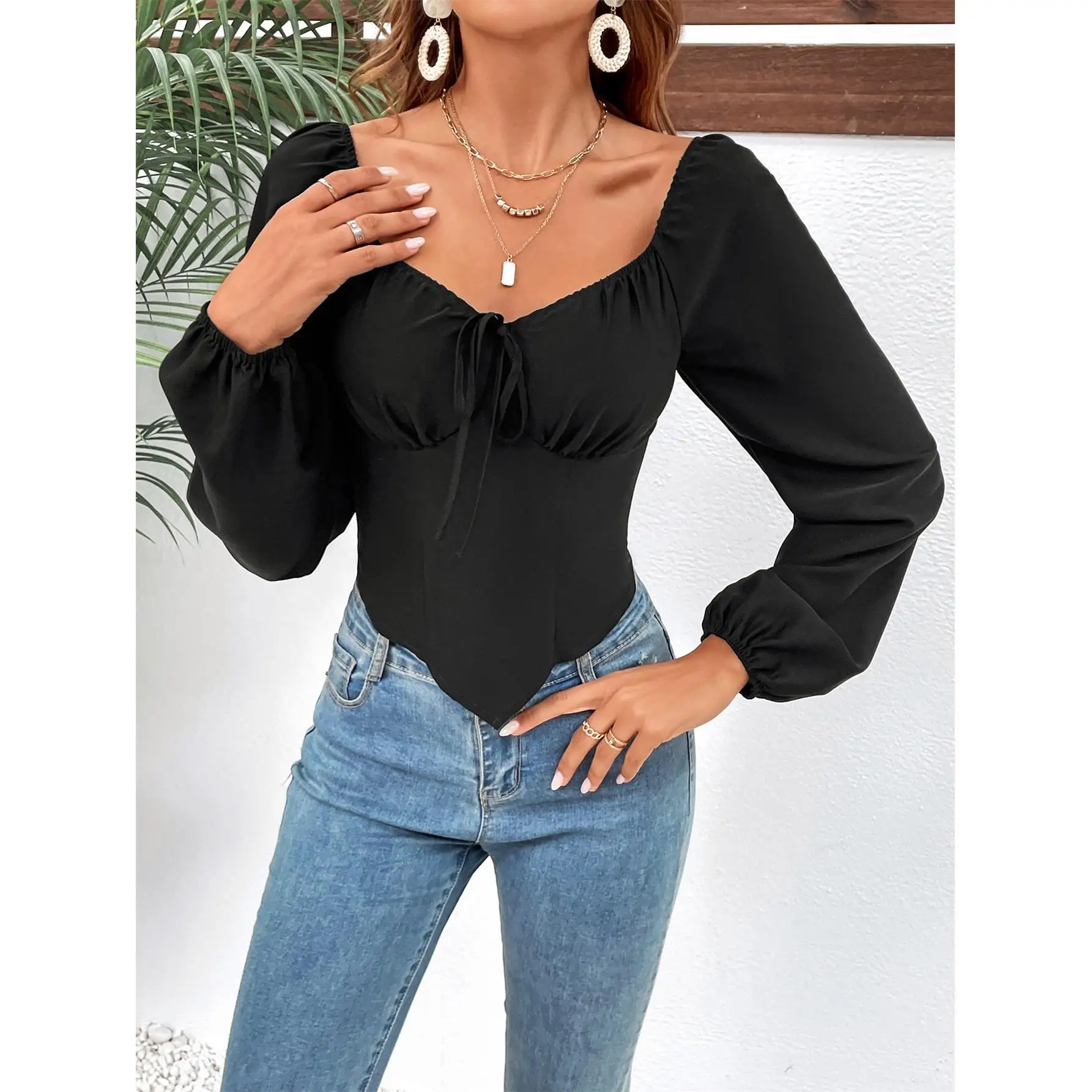 

Женская длинная све-основа для похудения, кружевной дизайн, полиэфирное волокно, осенняя мода, женская премиум-класса Quali irt