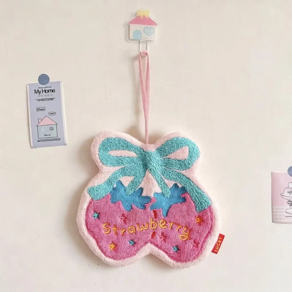 Coral Velvet Tulip Hand Towel Soft Hanging Type Kitchen Toilet Handkerchief Absorb Water Quick Drying Washcloth