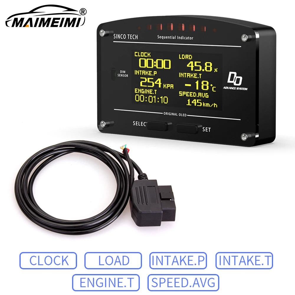 Multi English Version Racing Gauge OBD OBD2 meter 13 in 1 Smart Digital LCD Screen Bluetooth-compatible 12V Car Accessories