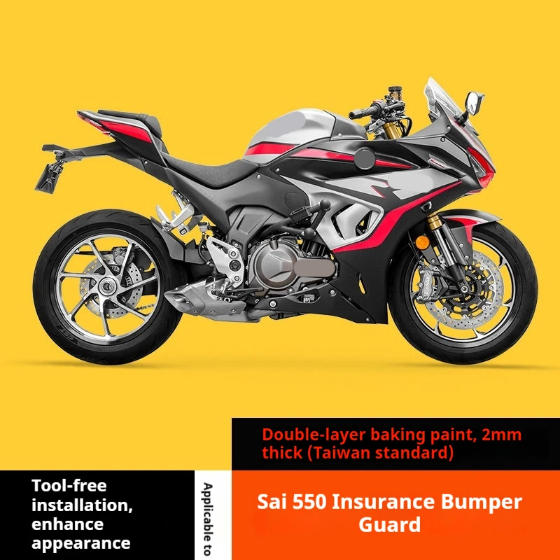 Engine Guard Anti‑fall Spring‑Head Race Crash Bar Bumper Protector For QJMOTOR Sai550 Trace600RS Motorcycle Aftermarket Mod Part